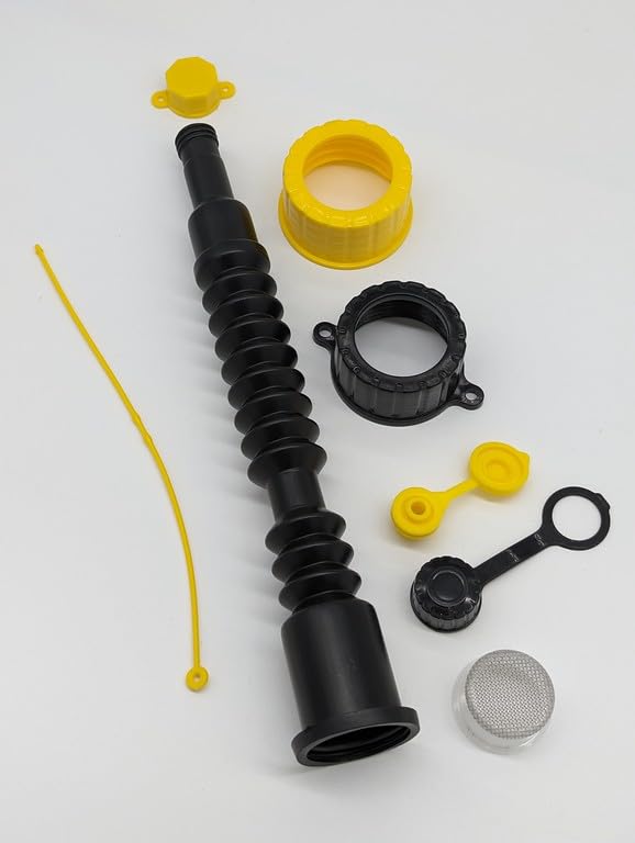 Mr. Yellow Cap Flexible Gas Can Spout Replacement Kit - UPGRADED Anti-Spill Gas Can Nozzle Replacement Fits 1 to 5 Gallo