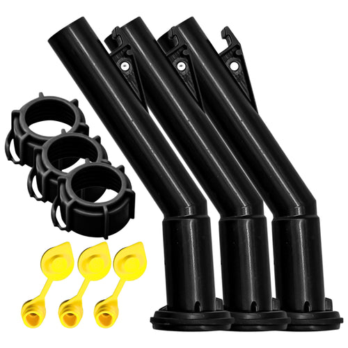 Mr Yellow Cap Gas Can Spout Replacement For Old Style Blitz Containers ONLY - 3 Can Nozzle, 3 Thread Rings & 3 Gas Vents