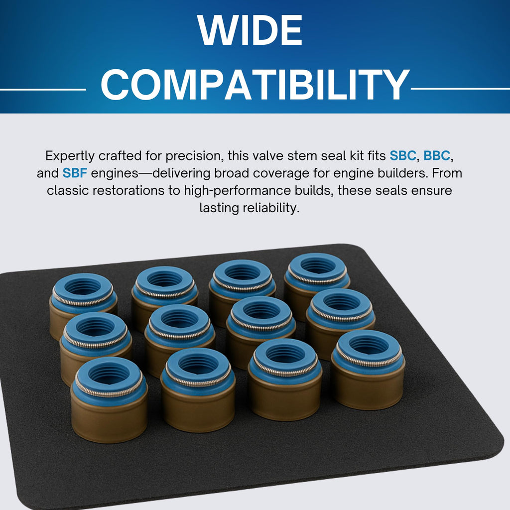 SSI 16pcs Thin Metal Body Valve Stem Seal - Fits an 11/32" Valve Stem & a