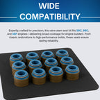 Street Sport Industries 16pcs Rubber Positive Valve Stem Seal - Fits an 11/32" Valve Stem and a .530" Guide O.D., Valve 