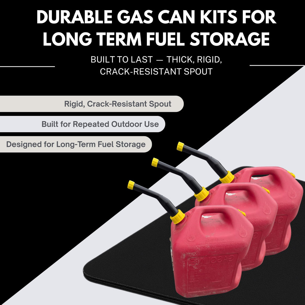Mr Yellow Cap Gas Can Spout Replacement Kit - 2pack Universal Leakproof Angle Gas Can Nozzles Old Style & Vent Kit, Rigi