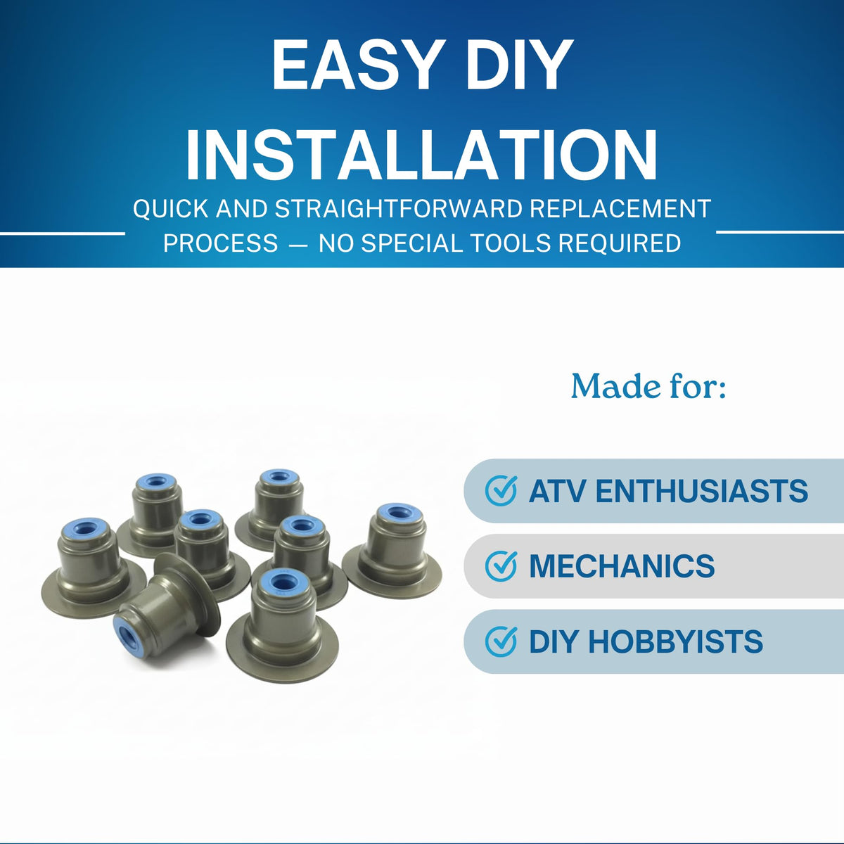 SSI Valve Stem Seal - 8pcs Top Hat Valve Stem Seal For Polaris RZR General