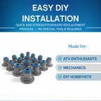 SSI Valve Stem Seal - 16pcs Top Hat ValveStemSeal For GM LS1 LS3 LS6 - 313"