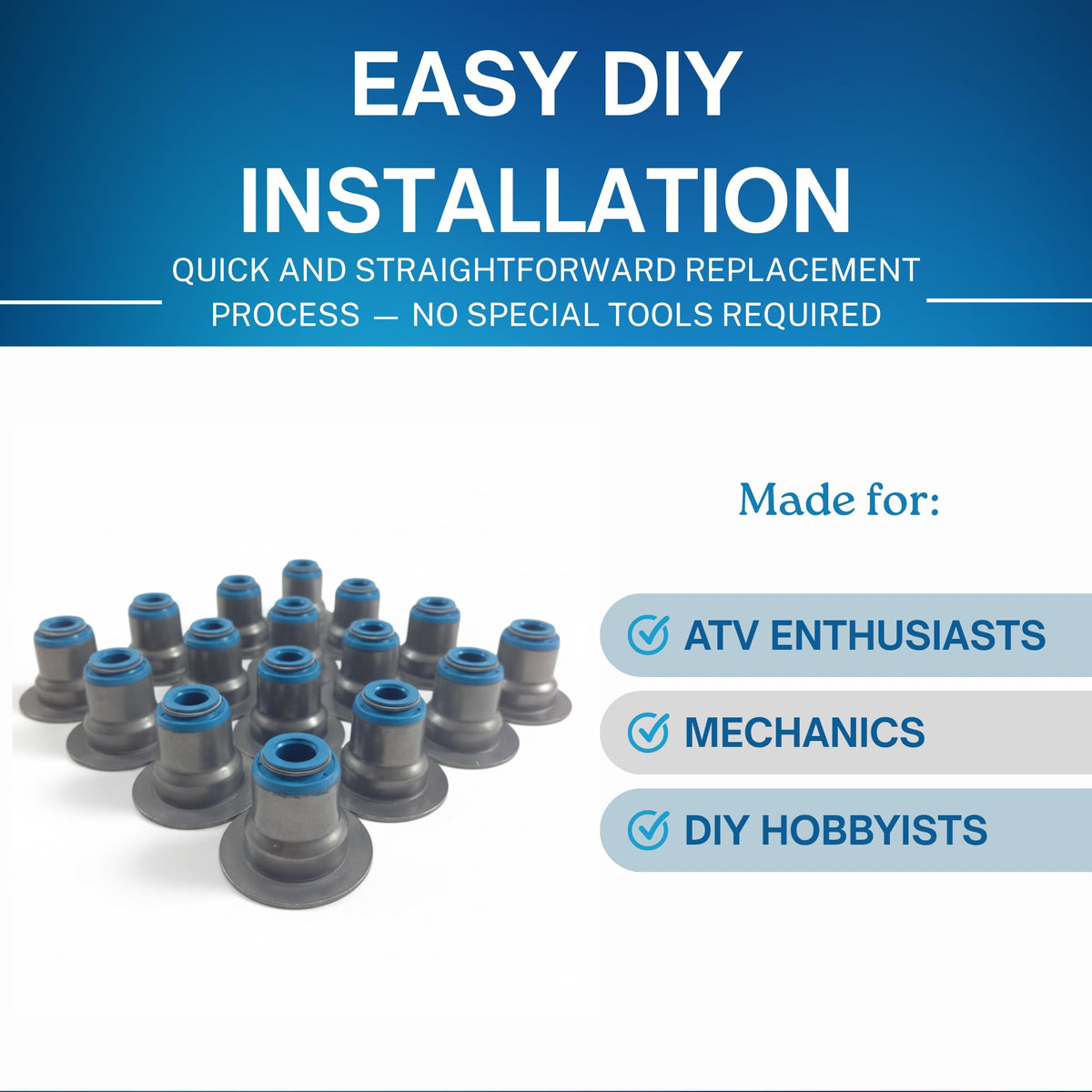 SSI Valve Stem Seal - 16pcs Top Hat ValveStemSeal For GM LS1 LS3 LS6 - 313"