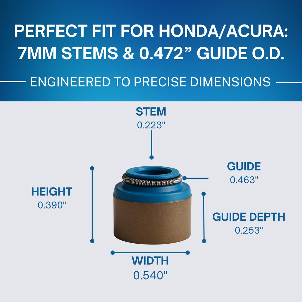 SSI Valve Stem Seals Set (16pcs) for Honda/Acura B18A B18B B20 B21 H23