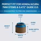 SSI Valve Stem Seals Set (16pcs) for Honda/Acura B18A B18B B20 B21 H23