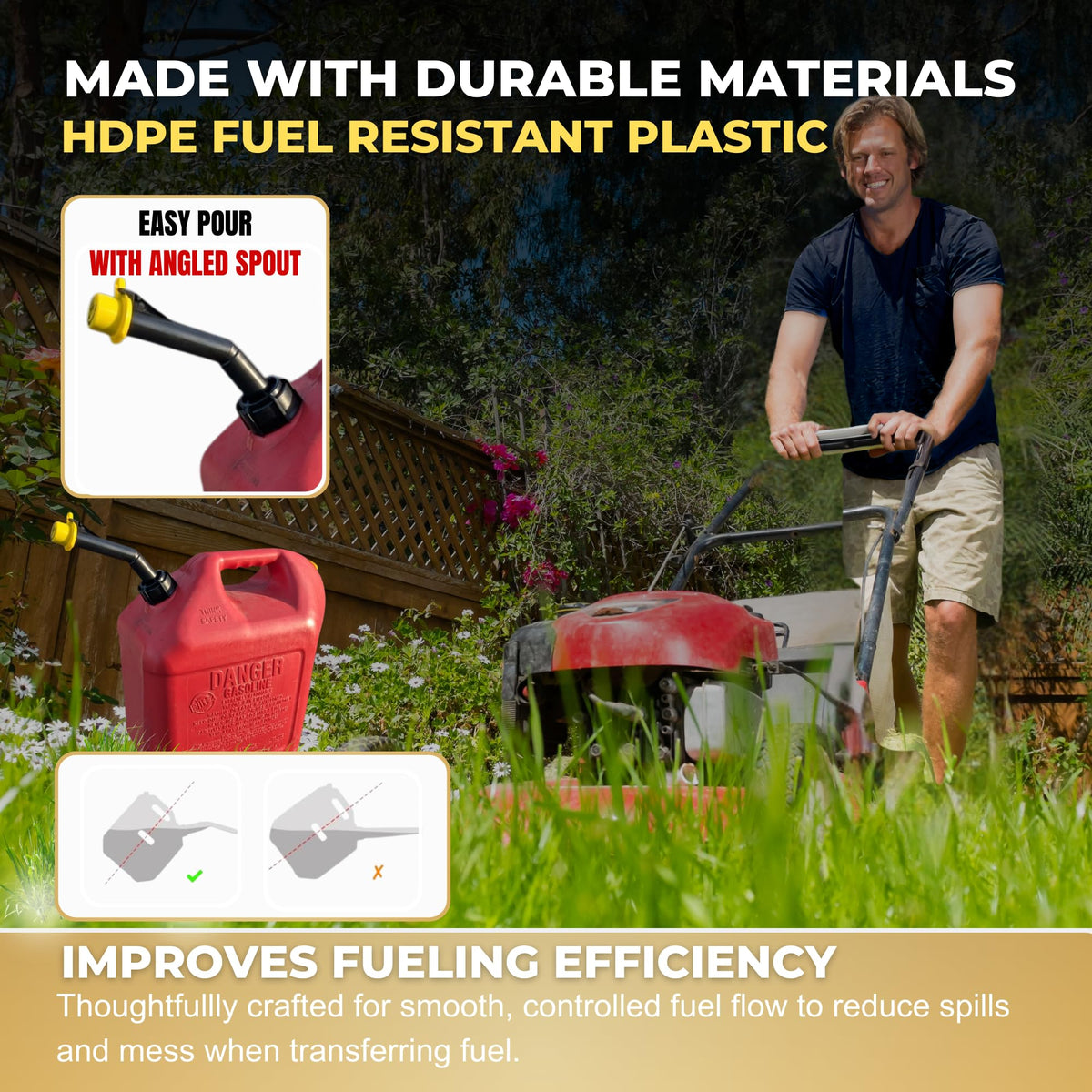 2pcs Gas Can Nozzle For Old Style Blitz Containers ONLY - Replacement Gas Can Spout, Fuel Can Spout Replacement, Gas Tan