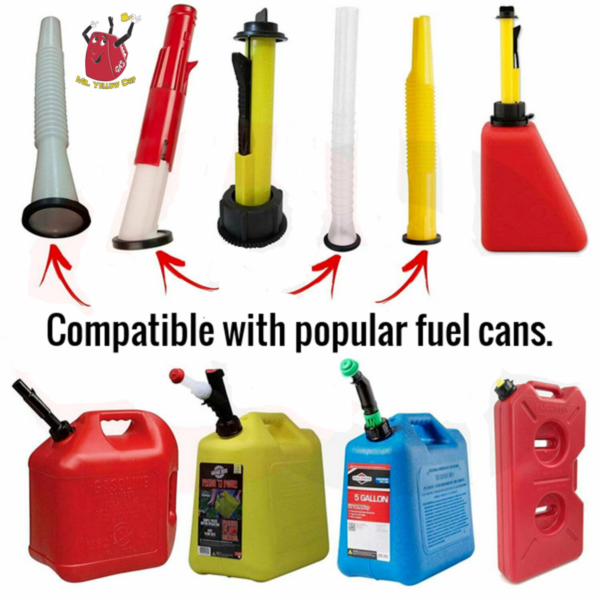 Mr. Yellow Cap Gas Can Spout Rubber Gaskets - Fits Blitz, Gott, Rubbermaid, Wedco, Scepter, Eagle