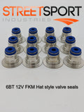 6BT 12V FKM hat style valve seals - ALL YEARS 89-98 - Set of 12 NEW!!