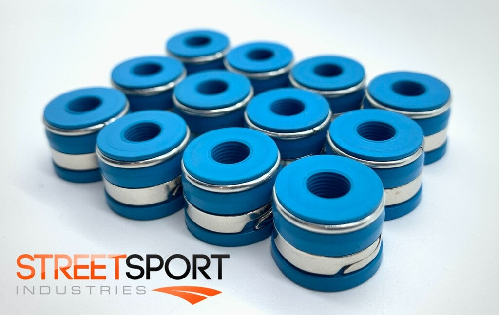 Valve Seals 8mm X .530" – FKM "Positive" Valve Stem Oil Seals – Set of 12 - New