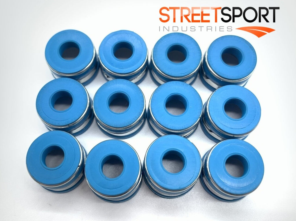 Valve Seals 8mm X .530" – FKM "Positive" Valve Stem Oil Seals – Set of 12 - New