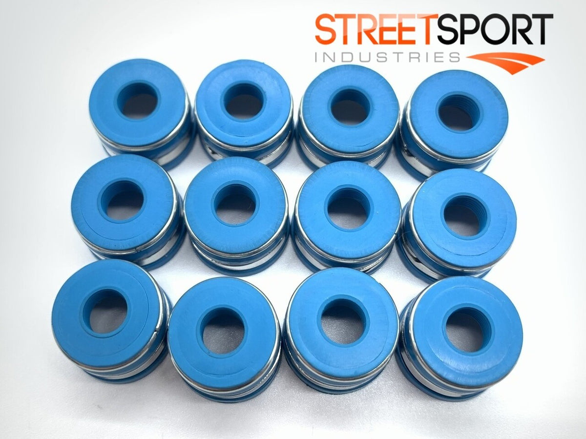 Valve Seals 8mm X .530" – FKM "Positive" Valve Stem Oil Seals – Set of 12 - New
